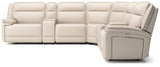 Double Deal Almond 7-Piece Reclining Sectional with 2 Consoles from Ashley - Luna Furniture