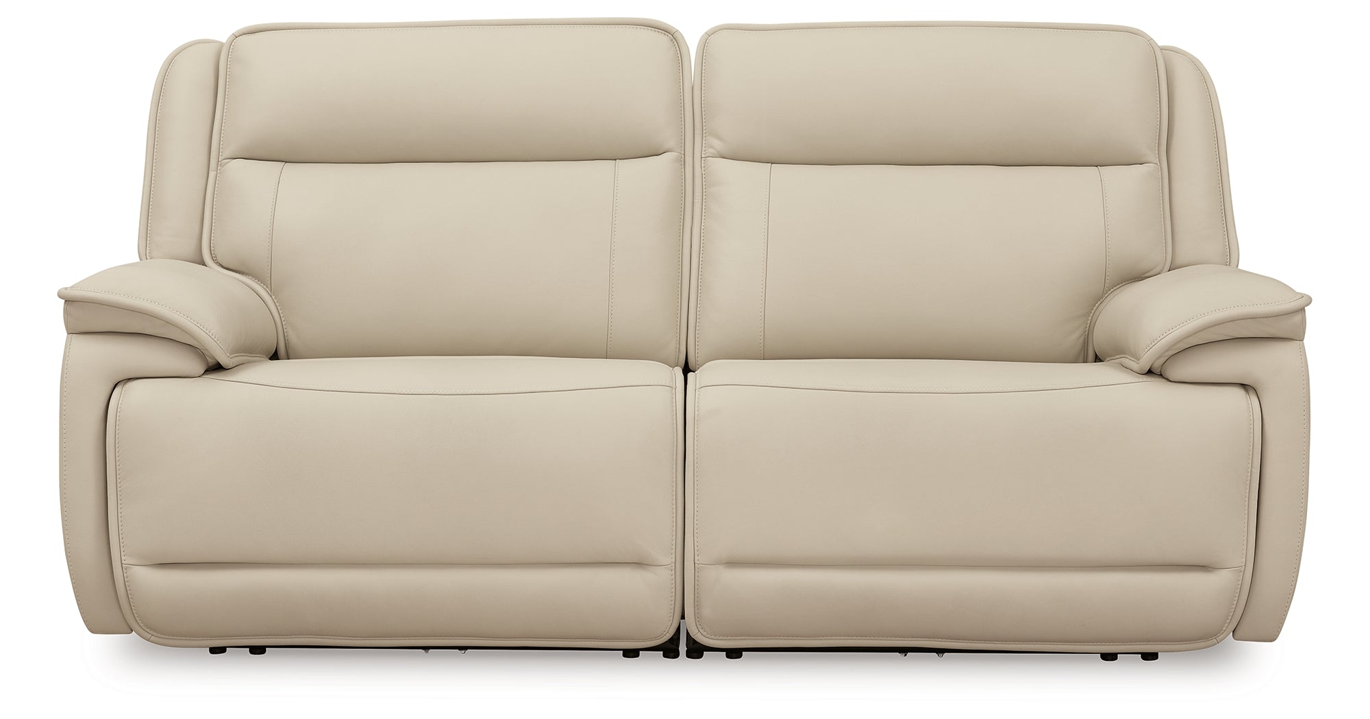 Double Deal Almond 2-Piece Power Reclining Loveseat Sectional