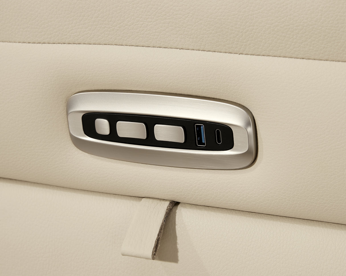 Double Deal Almond 5-Piece Power Reclining Sectional from Ashley - Luna Furniture