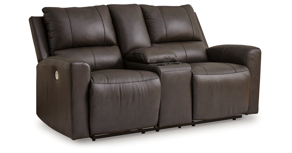 Boxmere Storm Power Reclining Loveseat with Console from Ashley - Luna Furniture