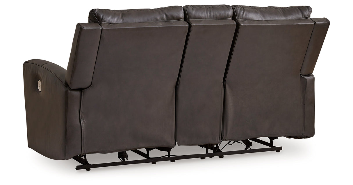 Boxmere Storm Power Reclining Loveseat with Console from Ashley - Luna Furniture