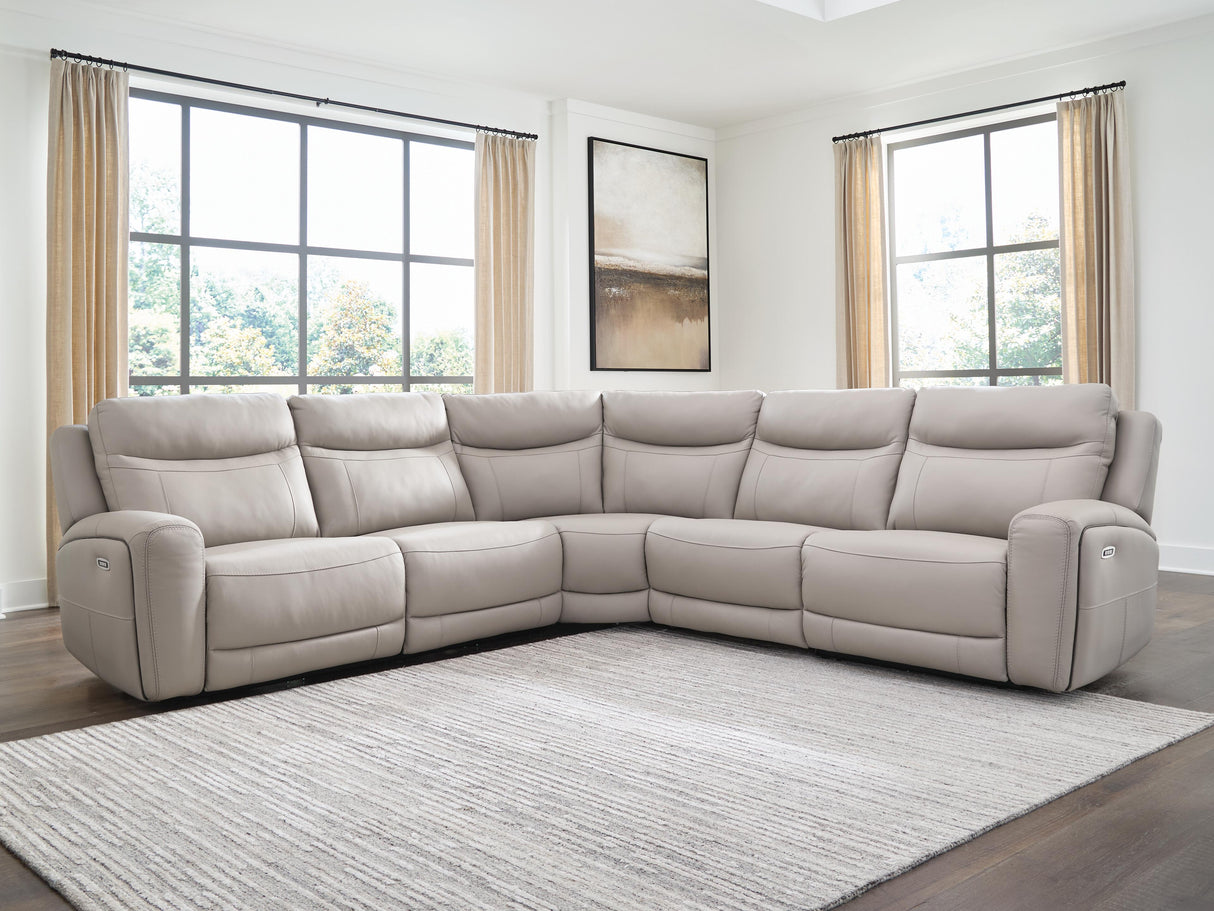 Gravier Gray 5-Piece Power Reclining Sectional from Ashley - Luna Furniture