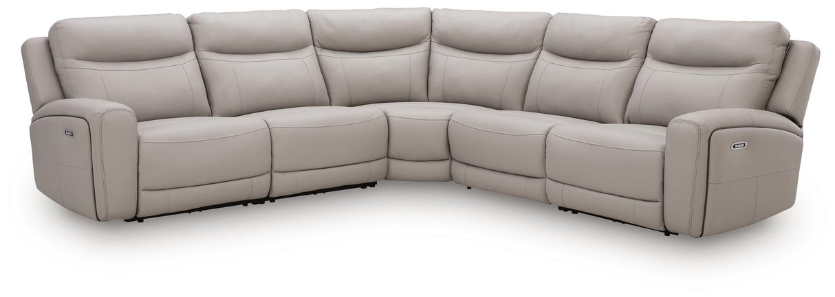 Gravier Gray 5-Piece Power Reclining Sectional from Ashley - Luna Furniture