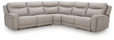 Gravier Gray 5-Piece Power Reclining Sectional from Ashley - Luna Furniture