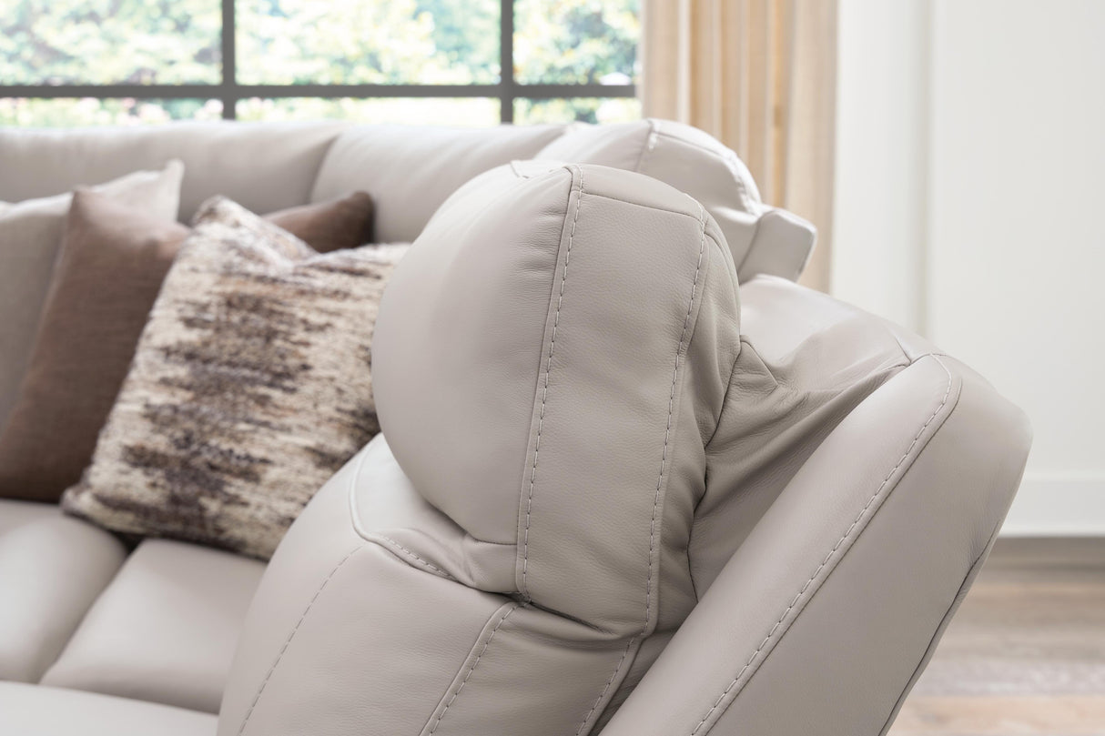 Gravier Gray 6-Piece Power Reclining Sectional with Storage Console from Ashley - Luna Furniture