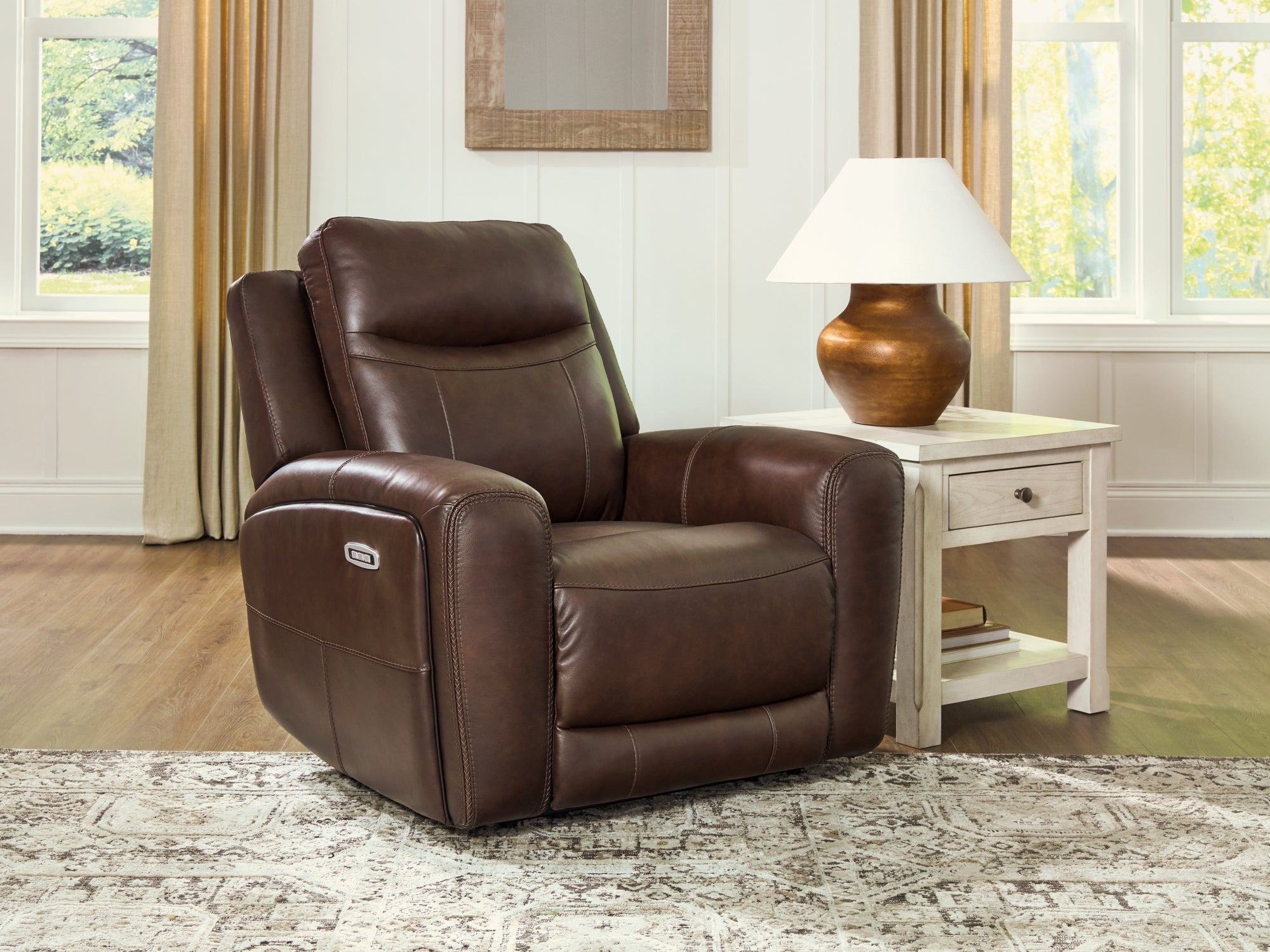 趣味は焼き芋さん専用　ダークブラウン レザー チェア Gravier Cordova Power Recliner – Luna Furniture