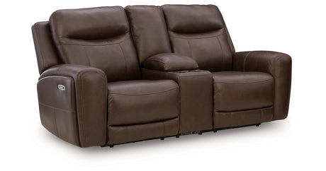 Gravier Cordova Power Reclining Loveseat with Console from Ashley Furniture - Luna Furniture