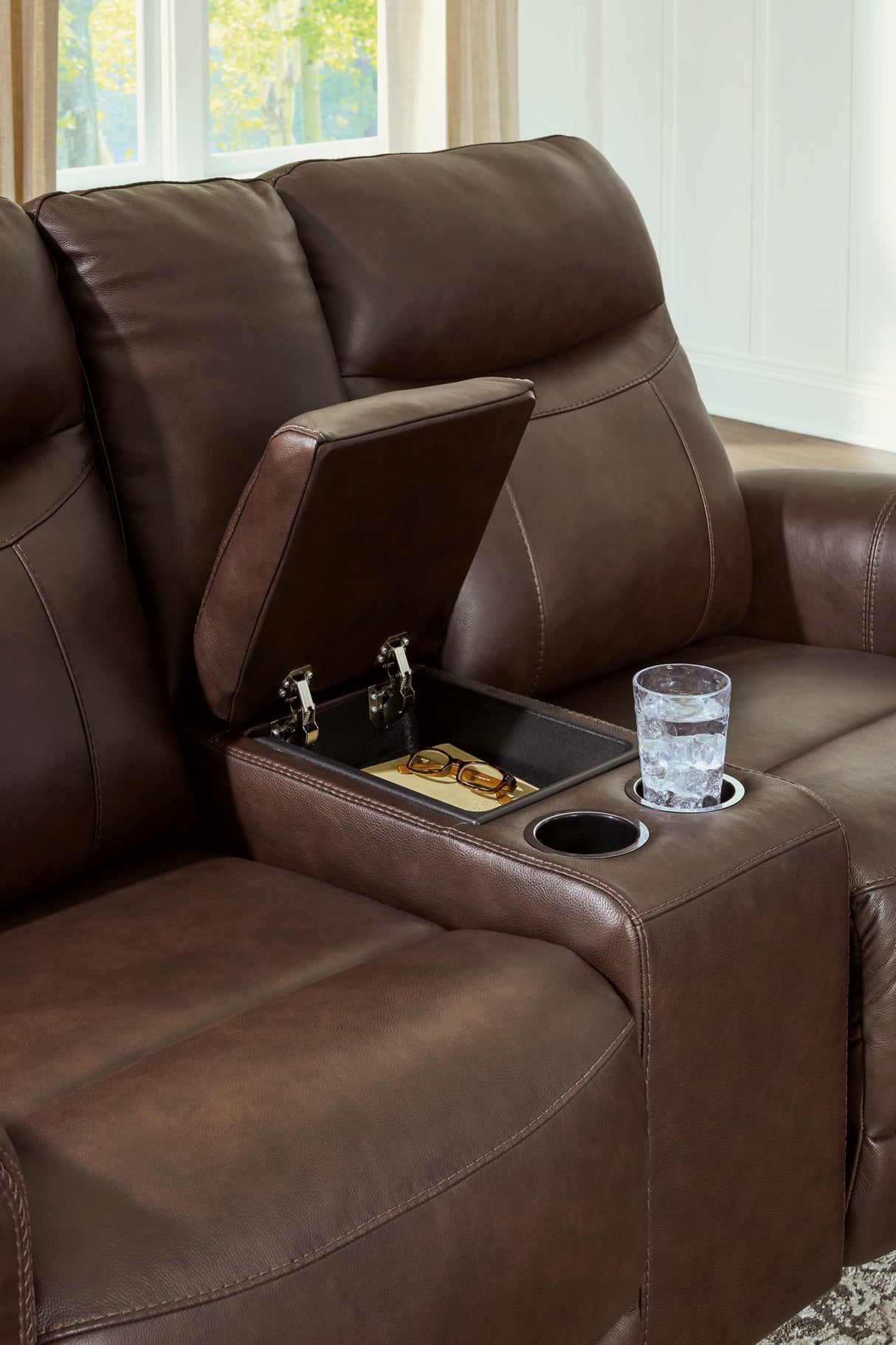 Gravier Cordova Power Reclining Loveseat with Console from Ashley Furniture - Luna Furniture