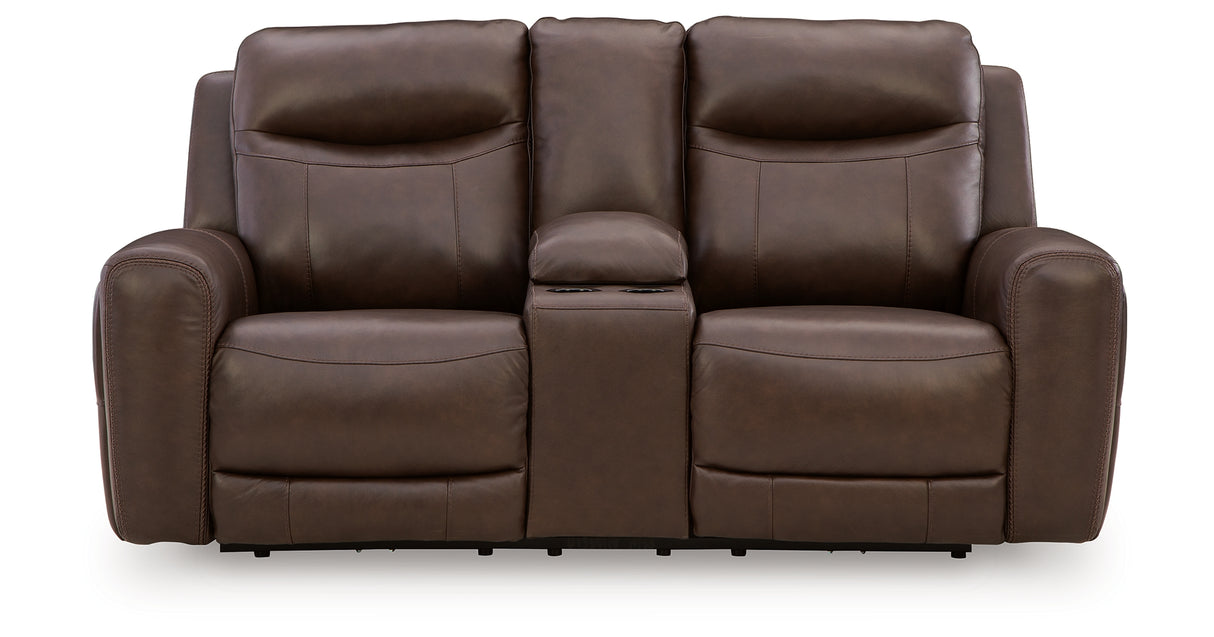 Gravier Cordova Power Reclining Loveseat with Console from Ashley Furniture - Luna Furniture