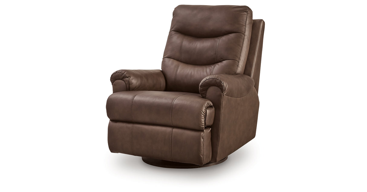 Flynwood Espresso Swivel Glider Recliner from Ashley - Luna Furniture