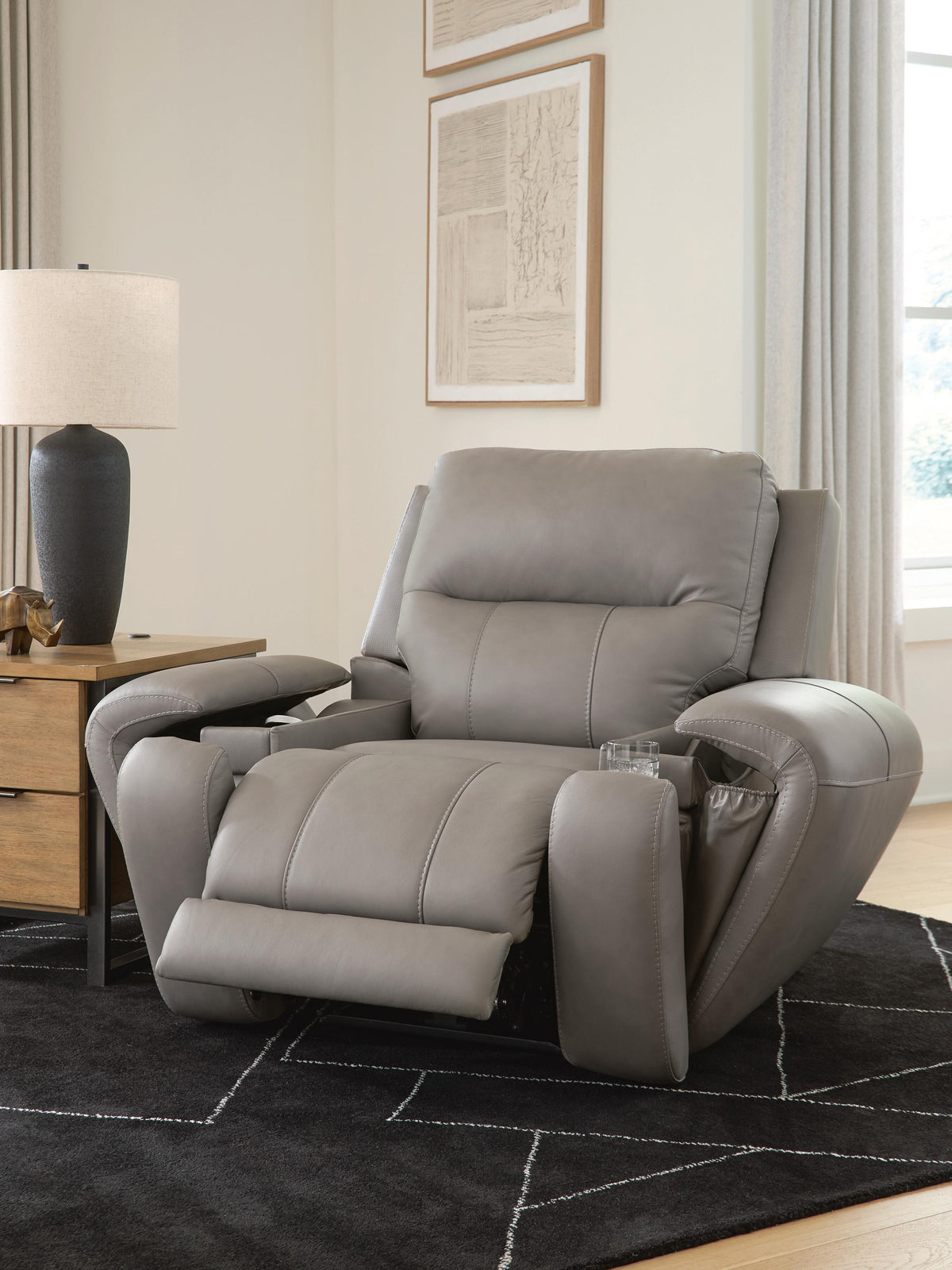 Real Moments Ash Power Recliner with Audio Seating from Ashley - Luna Furniture