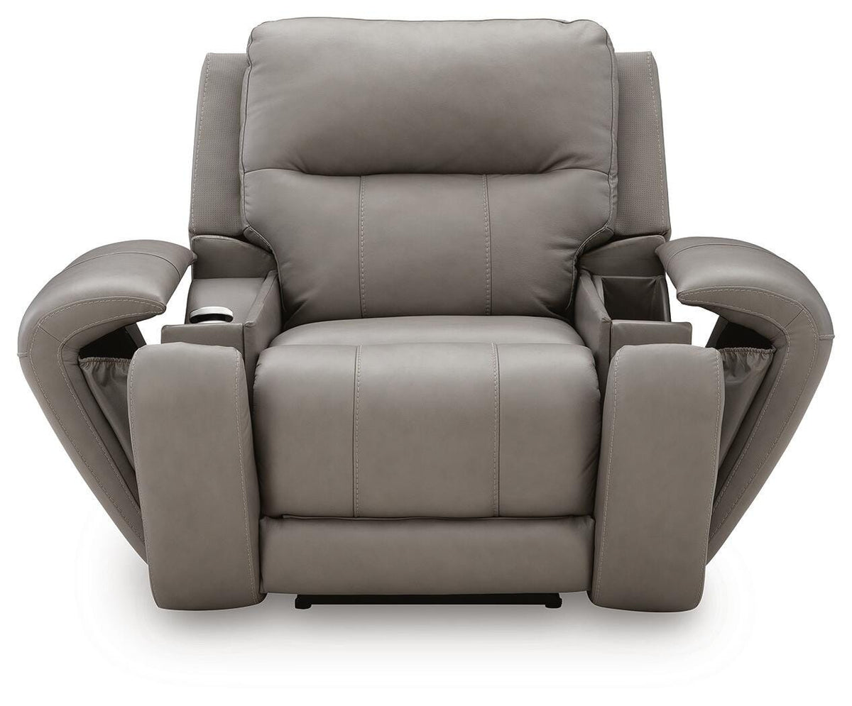 Real Moments Ash Power Recliner with Audio Seating from Ashley - Luna Furniture