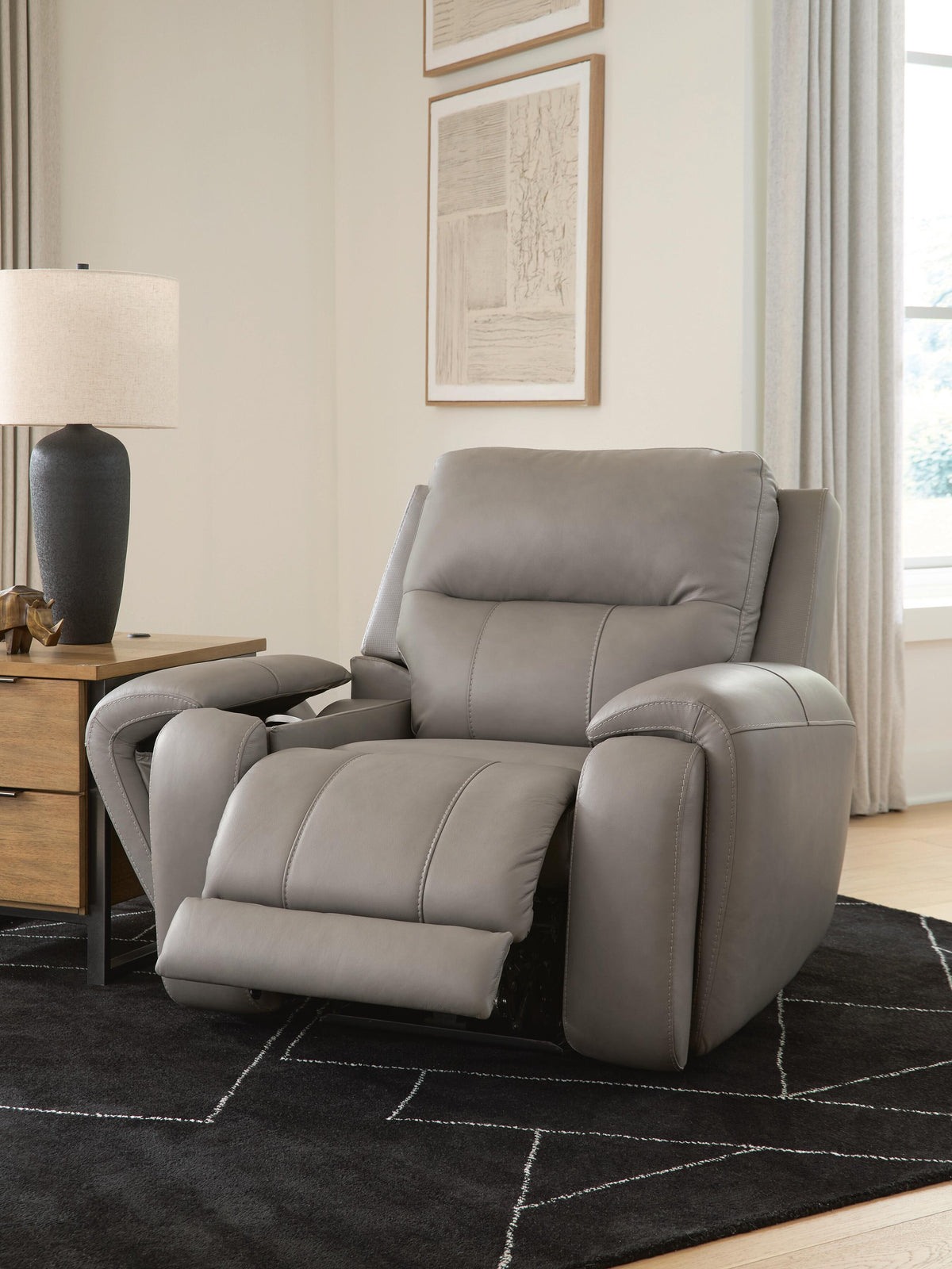 Real Moments Ash Power Recliner with Audio Seating from Ashley - Luna Furniture