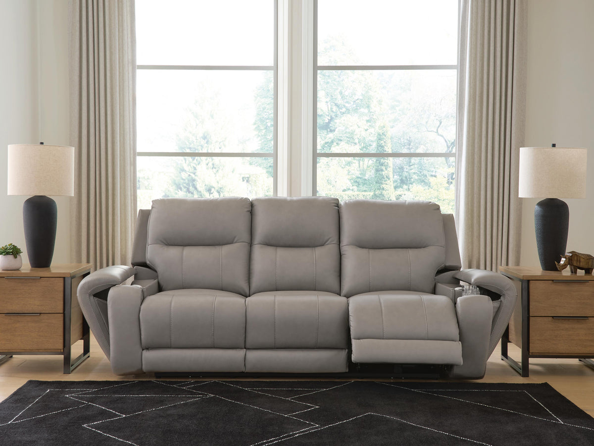 Real Moments Ash Power Reclining Sofa with Audio Seating from Ashley - Luna Furniture