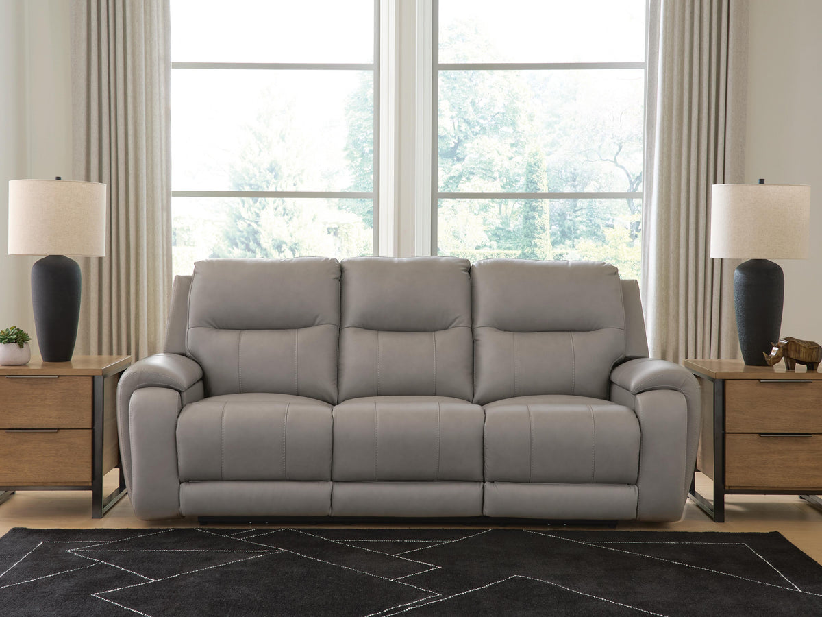 Real Moments Ash Power Reclining Sofa with Audio Seating from Ashley - Luna Furniture