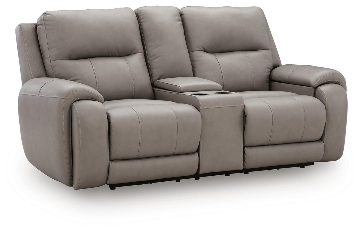 Real Moments Ash Power Reclining Loveseat with Audio Seating from Ashley - Luna Furniture