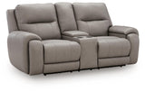 Real Moments Ash Power Reclining Loveseat with Audio Seating from Ashley - Luna Furniture