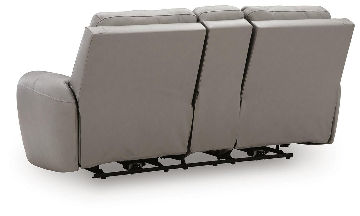 Real Moments Ash Power Reclining Loveseat with Audio Seating from Ashley - Luna Furniture
