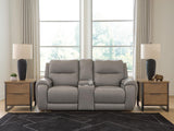 Real Moments Ash Power Reclining Loveseat with Audio Seating from Ashley - Luna Furniture