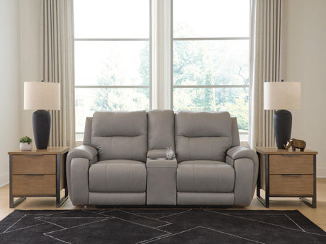 Real Moments Ash Power Reclining Loveseat with Audio Seating from Ashley - Luna Furniture