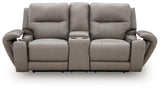 Real Moments Ash Power Reclining Loveseat with Audio Seating from Ashley - Luna Furniture