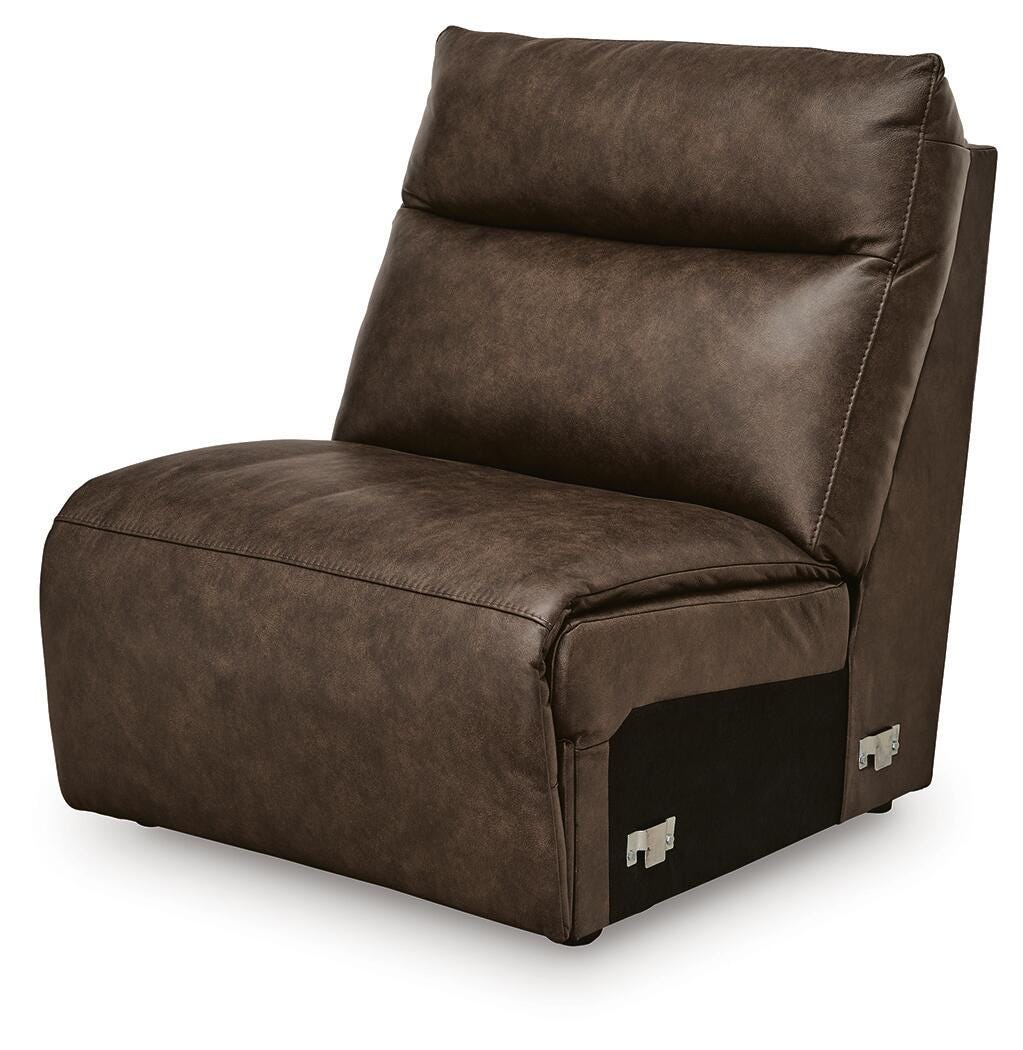 ModZ Chocolate Armless Chair from Ashley - Luna Furniture