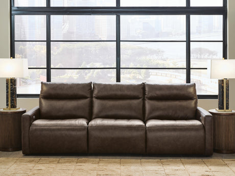 ModZ Chocolate 3-Piece Power Sectional Reclining Sofa from Ashley - Luna Furniture