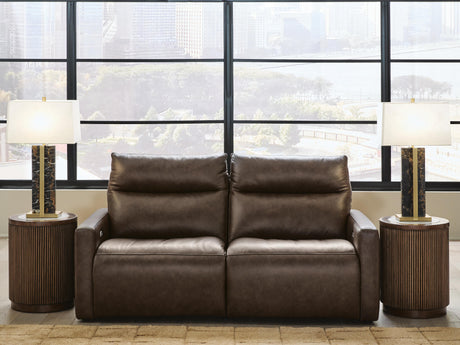 ModZ Chocolate 2-Piece Power Reclining Sectional Loveseat from Ashley - Luna Furniture