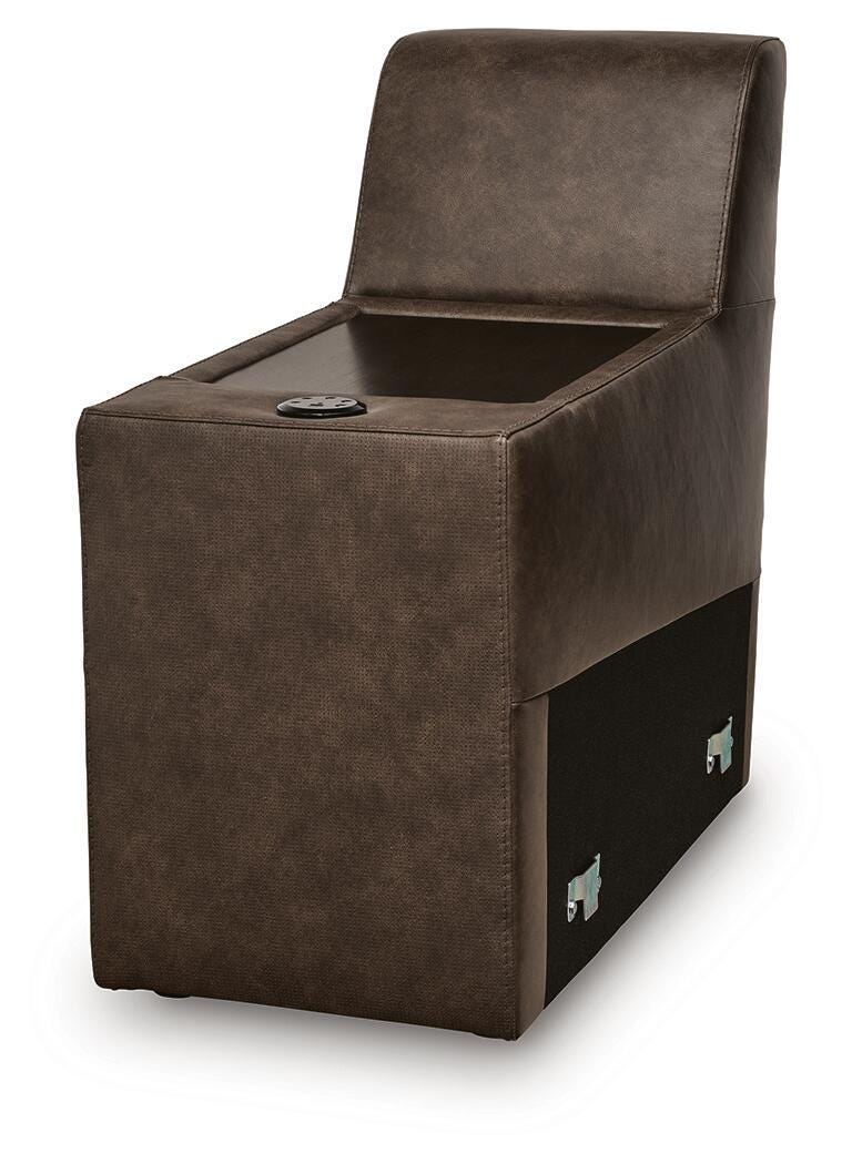ModZ Chocolate Console with Audio System from Ashley - Luna Furniture