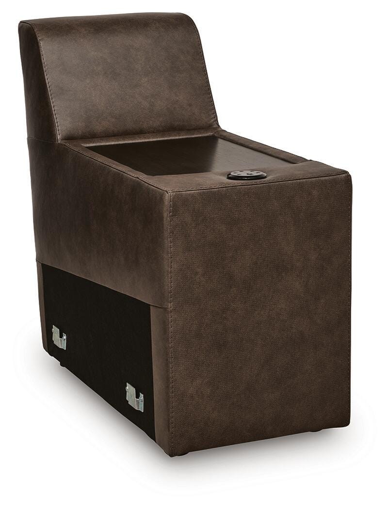 ModZ Chocolate Console with Audio System from Ashley - Luna Furniture