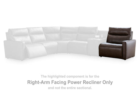 ModZ Chocolate Right-Arm Facing Power Recliner from Ashley - Luna Furniture