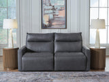 ModZ Blue 2-Piece Power Reclining Sectional Loveseat from Ashley - Luna Furniture