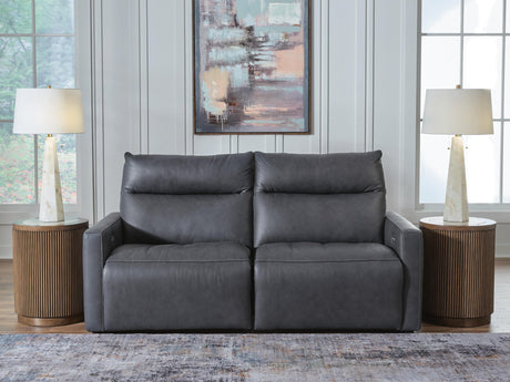 ModZ Blue 2-Piece Power Reclining Sectional Loveseat from Ashley - Luna Furniture