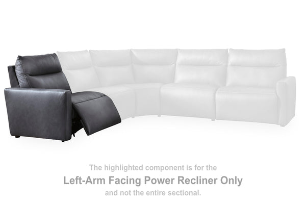 ModZ Blue Left-Arm Facing Power Recliner
