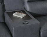 ModZ Blue 7-Piece Power Reclining Sectional with Audio Consoles from Ashley - Luna Furniture