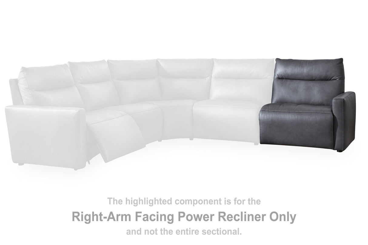 ModZ Blue Right-Arm Facing Power Recliner from Ashley - Luna Furniture