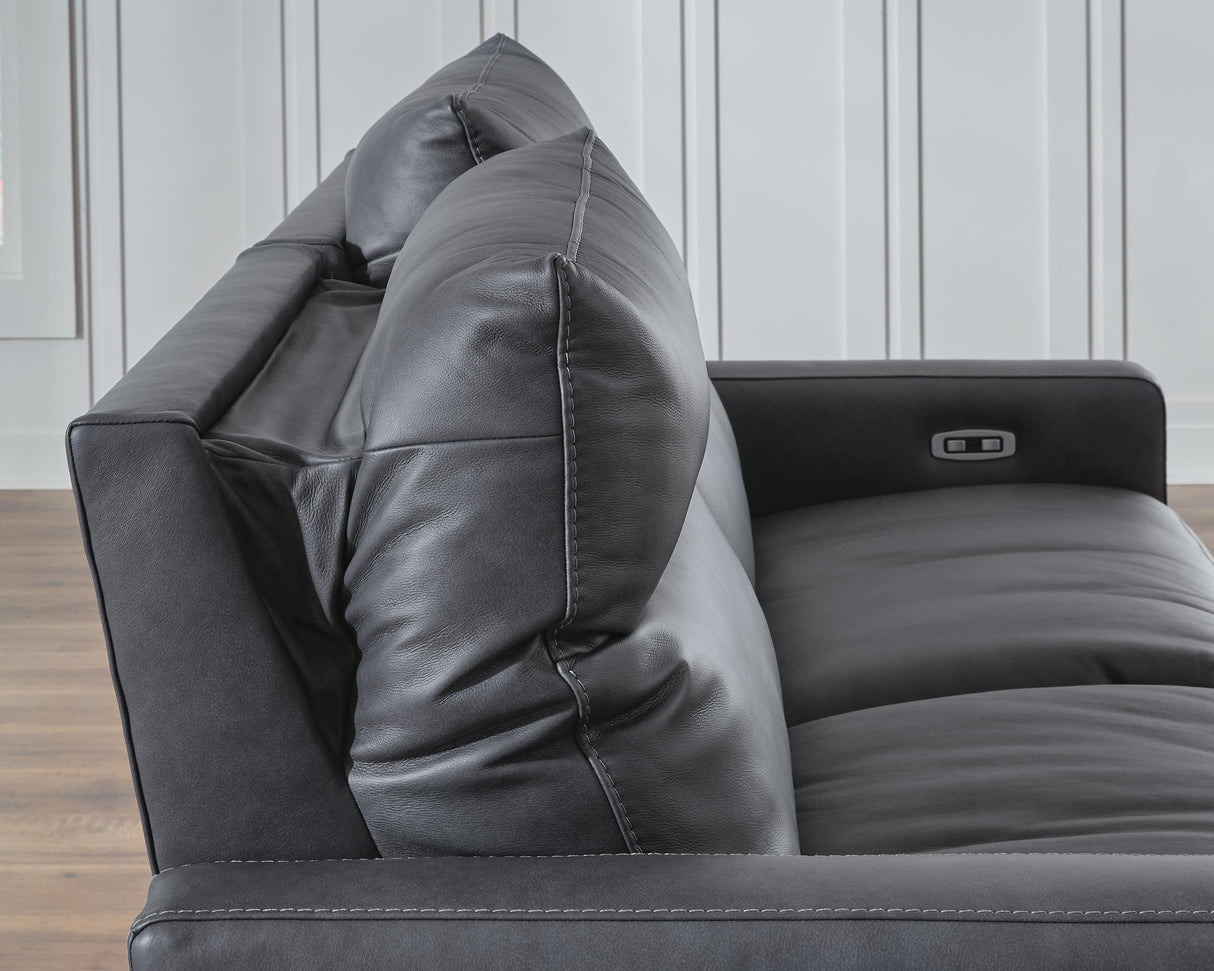 ModZ Blue 6-Piece Power Reclining Sectional with Audio Console from Ashley - Luna Furniture