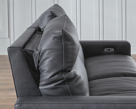 ModZ Blue 6-Piece Power Reclining Sectional with Audio Console from Ashley Furniture - Luna Furniture
