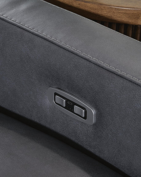 ModZ Blue 6-Piece Power Reclining Sectional with Audio Console from Ashley Furniture - Luna Furniture