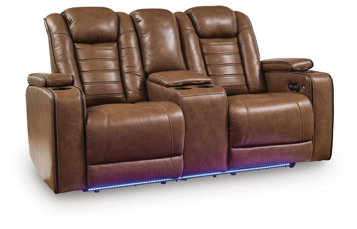 Gruaro Amber Power Reclining Loveseat with Console from Ashley - Luna Furniture