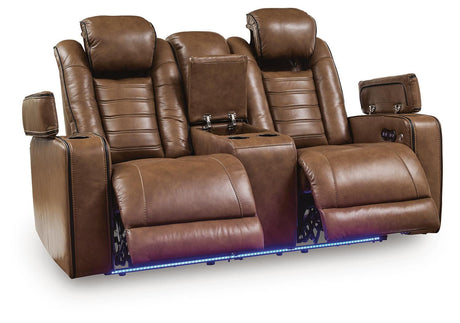 Gruaro Amber Power Reclining Loveseat with Console from Ashley - Luna Furniture