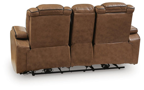 Gruaro Amber Power Reclining Loveseat with Console from Ashley - Luna Furniture