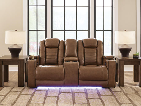 Gruaro Amber Power Reclining Loveseat with Console from Ashley - Luna Furniture