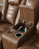 Gruaro Amber Power Reclining Loveseat with Console from Ashley - Luna Furniture