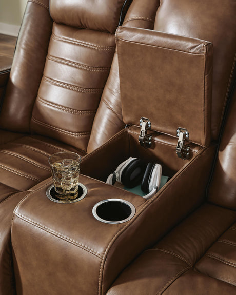 Gruaro Amber Power Reclining Loveseat with Console from Ashley - Luna Furniture