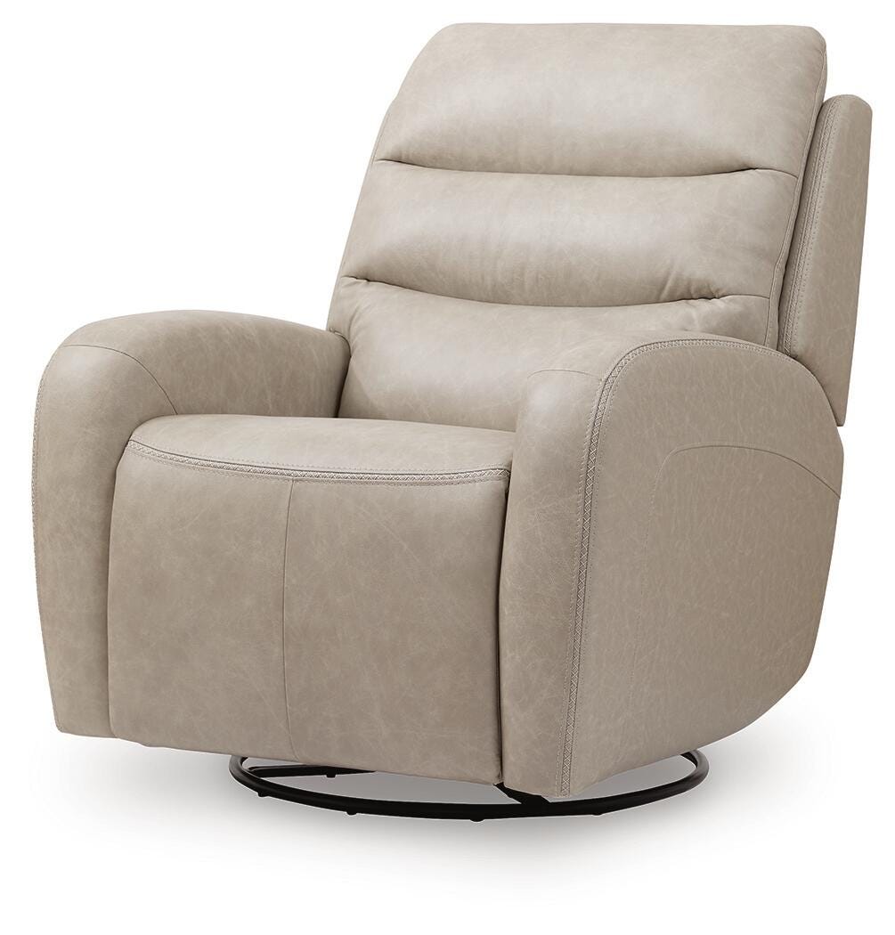 Motion-Max Stonewash Swivel Glider Power Recliner from Ashley - Luna Furniture