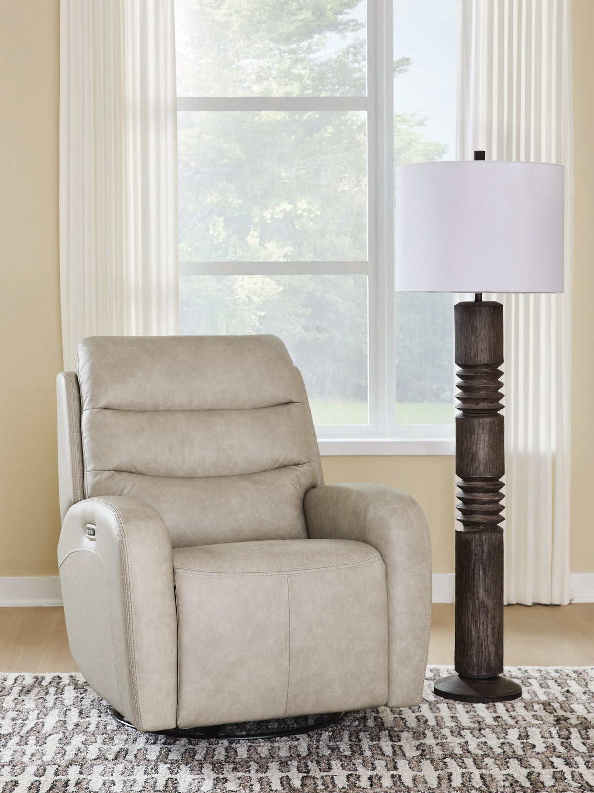 Motion-Max Stonewash Swivel Glider Power Recliner from Ashley - Luna Furniture