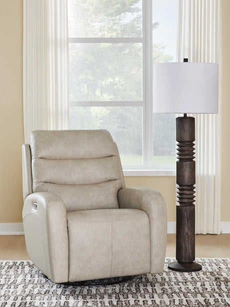 Motion-Max Stonewash Swivel Glider Power Recliner from Ashley - Luna Furniture
