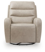 Motion-Max Stonewash Swivel Glider Power Recliner from Ashley - Luna Furniture