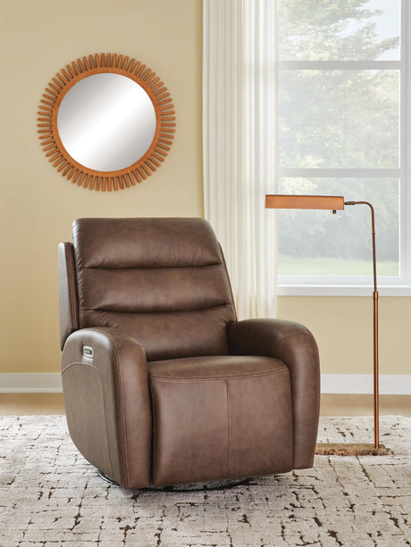 Motion-Max Saddle Swivel Glider Power Recliner from Ashley - Luna Furniture